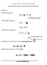 Một số công thức cơ bản để giải toán Hóa học - Đỗ Bình Dương